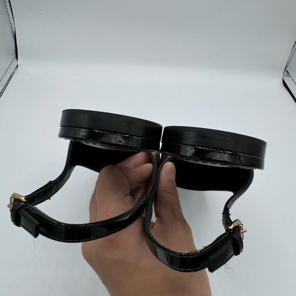 Authentic LOUIS VUITTON Patent Monogram Cherie Slingback Ballerina Flats 37 - Picture 7 of 8